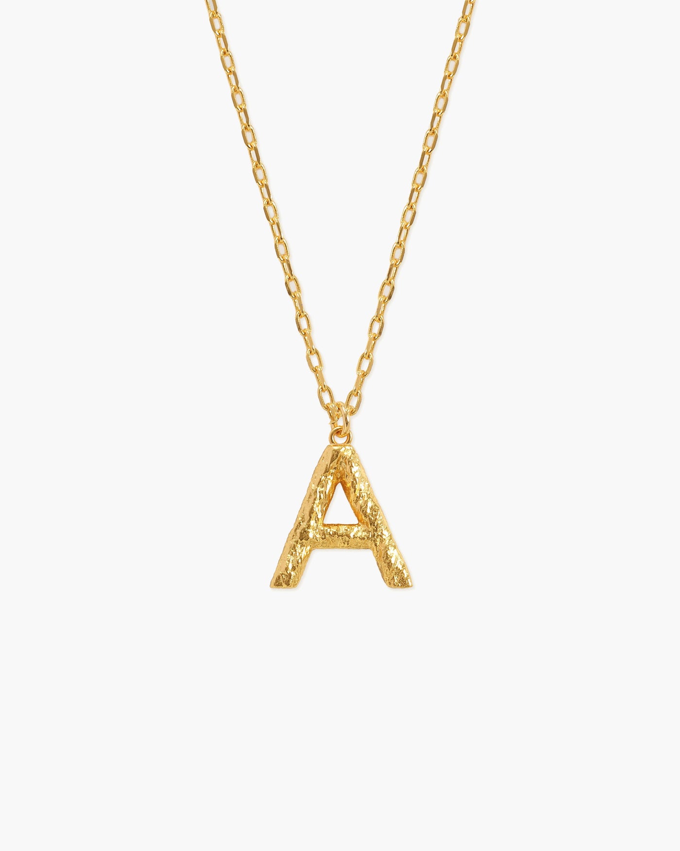 Textured Initial Letter Necklace