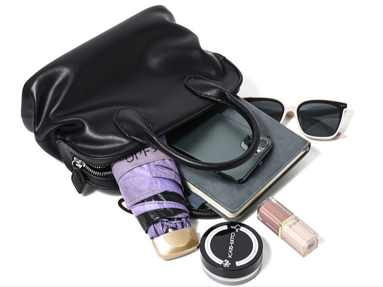 The Cambridge Folio Genuine Leather Crossbody Bag with Flap Closure