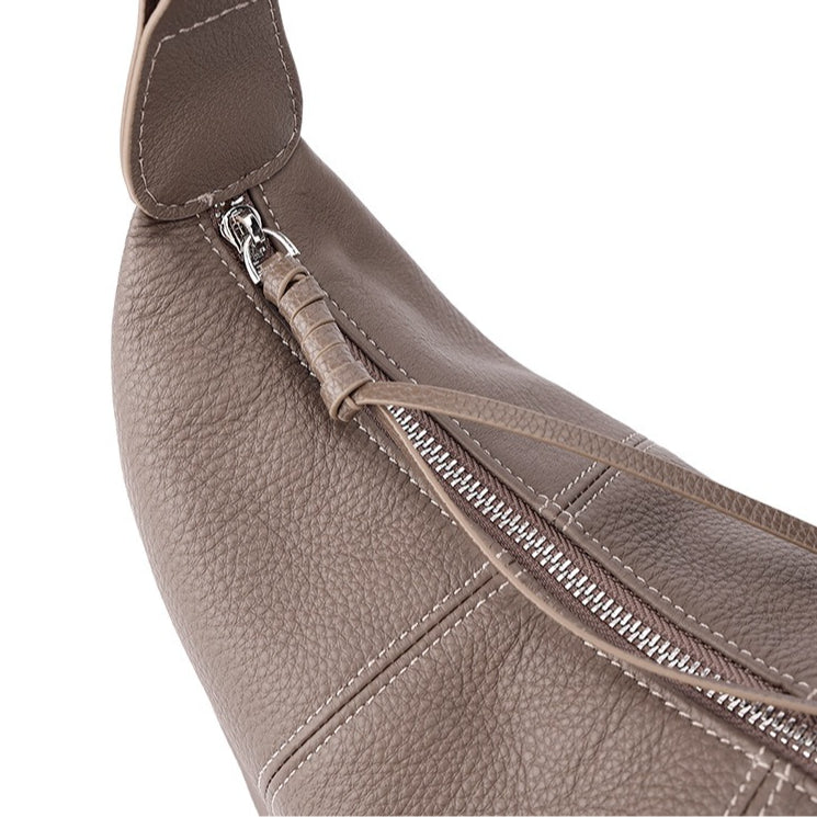 Sable Slouch Crescent Hobo Genuine Leather Bag