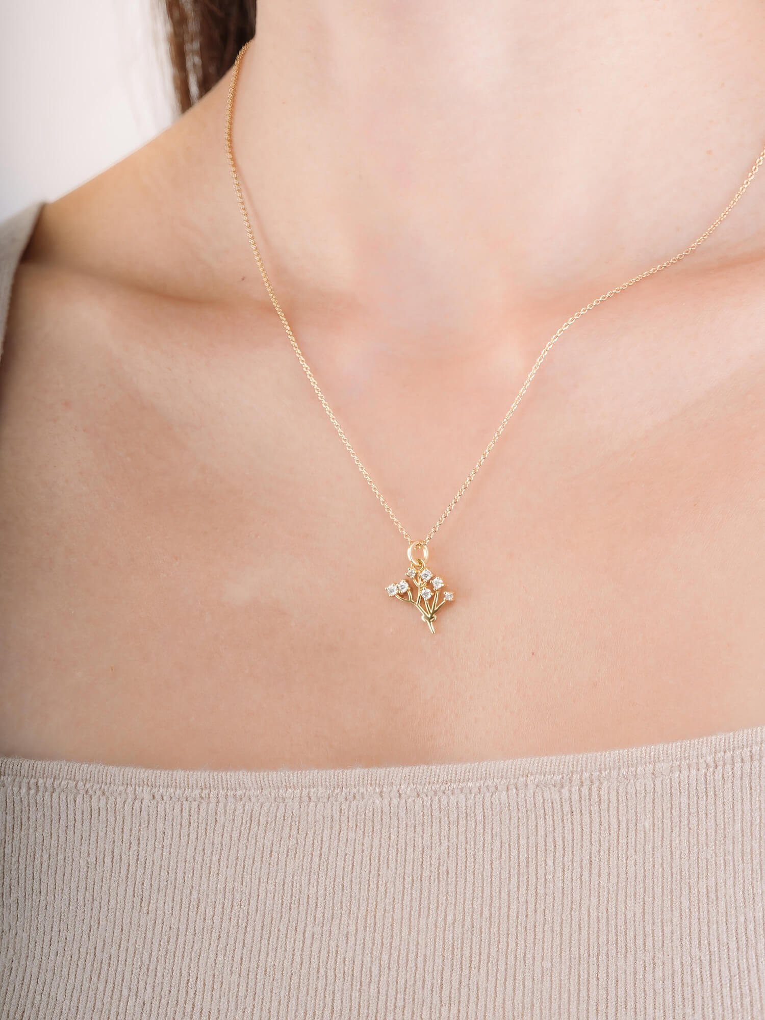 Moissanite Baby Breath Necklace