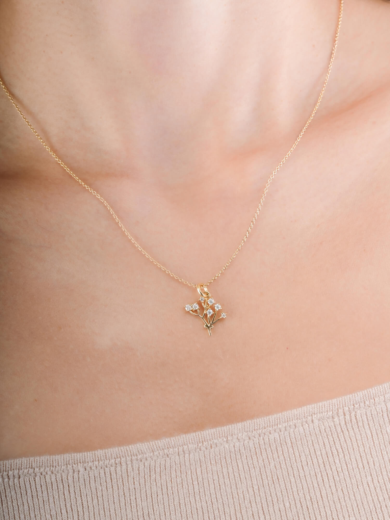 Moissanite Baby Breath Necklace
