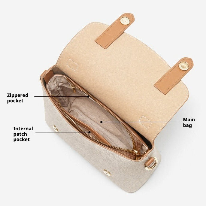 Women's Luxury Pebbled Leather Top-Handle Bag with Cloud Charm