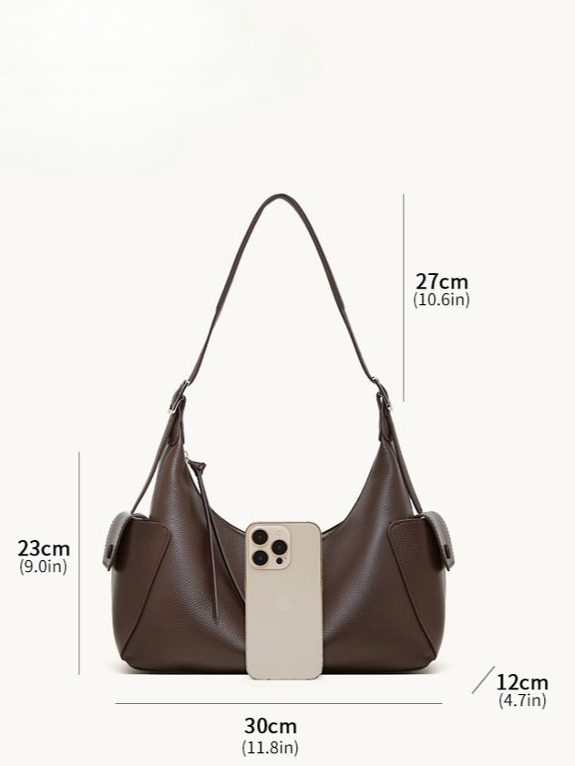 The Velvet Horizon Genuine Leather Tote Bag with Structured Silhouette