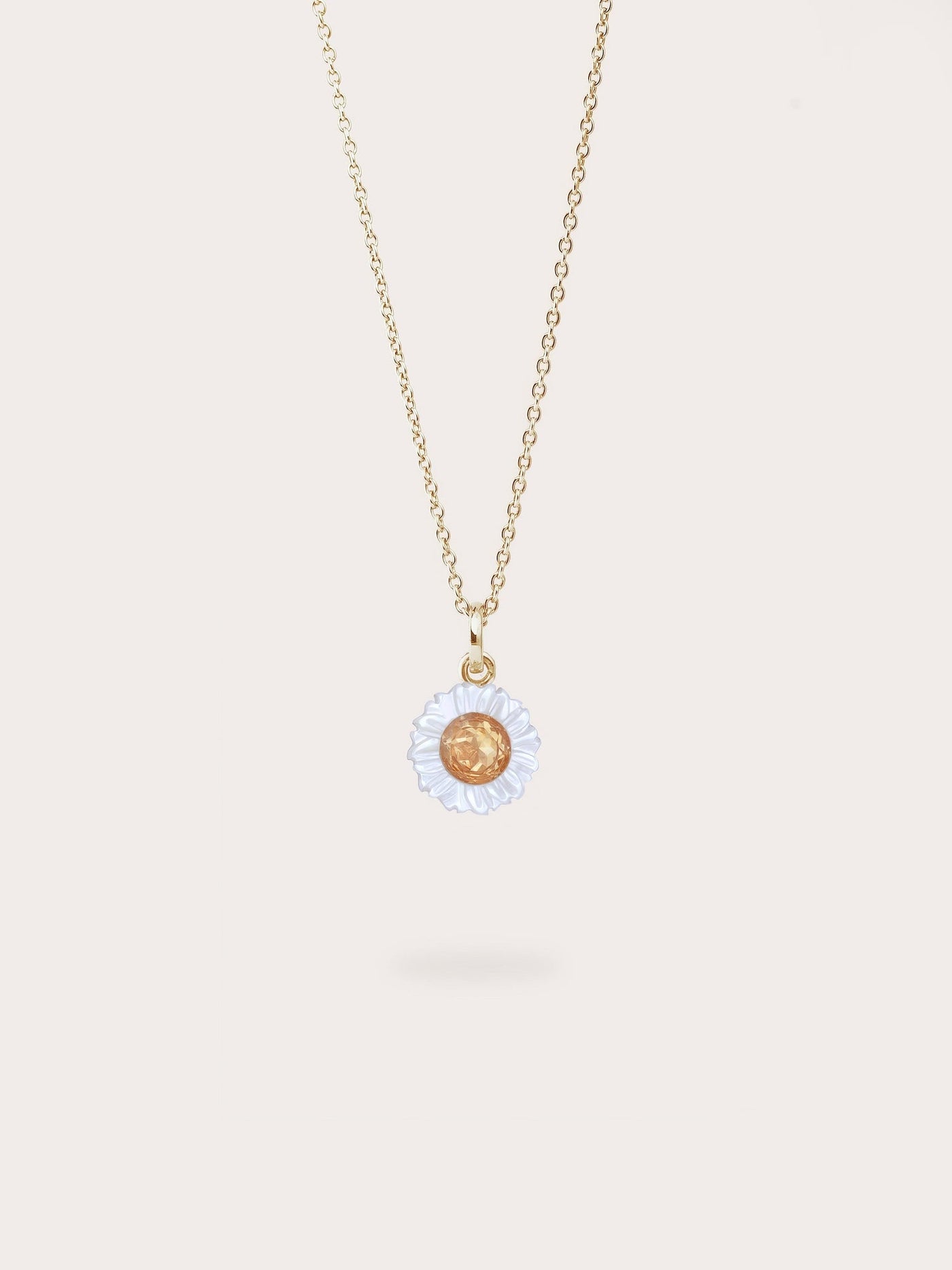 Carved Daisy Necklace