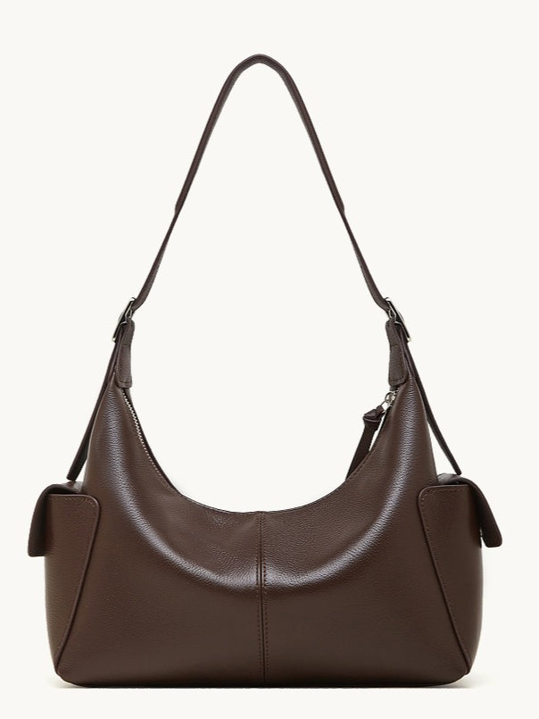 The Velvet Horizon Genuine Leather Tote Bag with Structured Silhouette