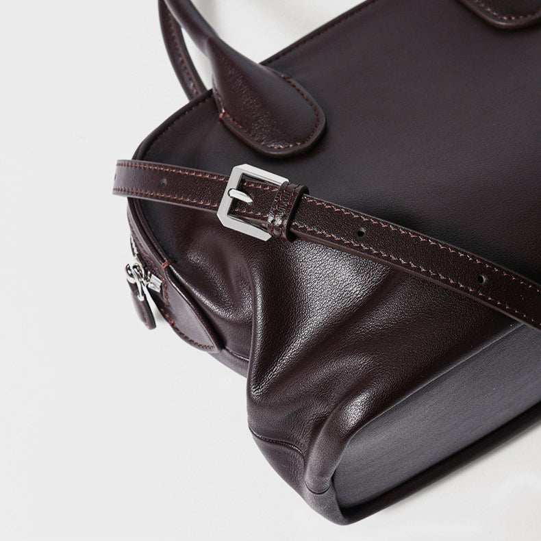 The Cambridge Folio Genuine Leather Crossbody Bag with Flap Closure