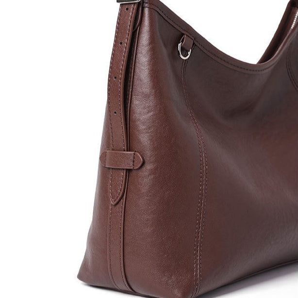 The Heritage Boston Genuine Leather Bag - Classic Top-Handle Bowling Tote