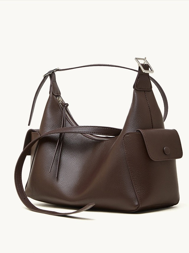 The Velvet Horizon Genuine Leather Tote Bag with Structured Silhouette