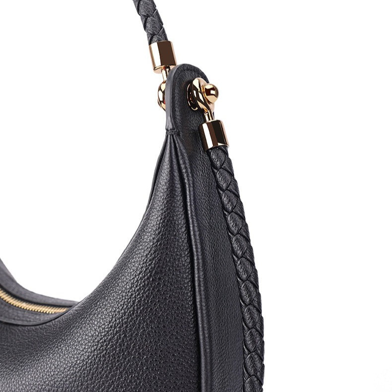 Artisanal Dual-Woven Hobo Shoulder Genuine Leather Bag