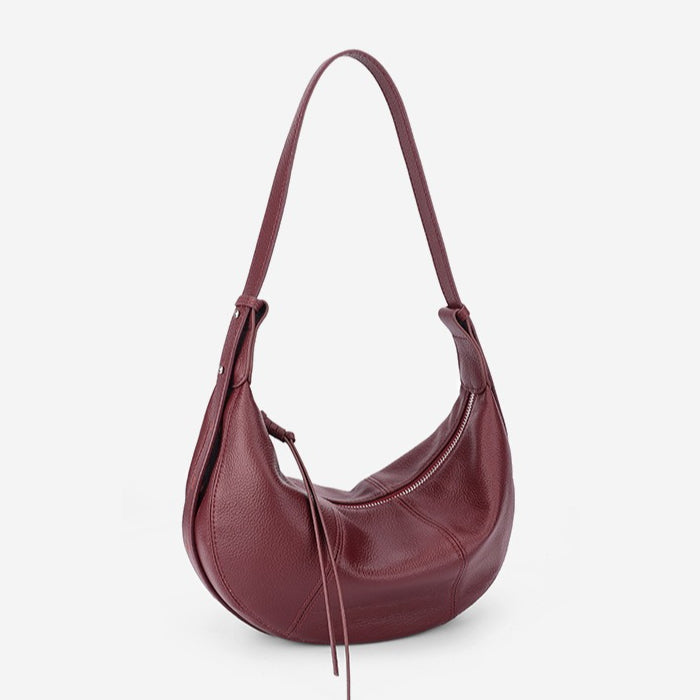 Sable Slouch Crescent Hobo Genuine Leather Bag