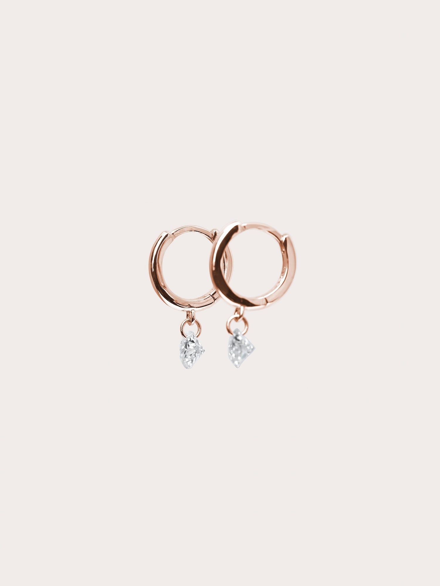 Floating Moissanite Huggie Earrings