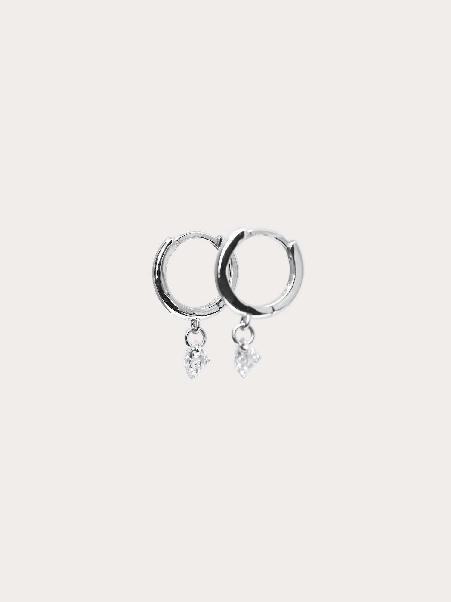 Floating Moissanite Huggie Earrings