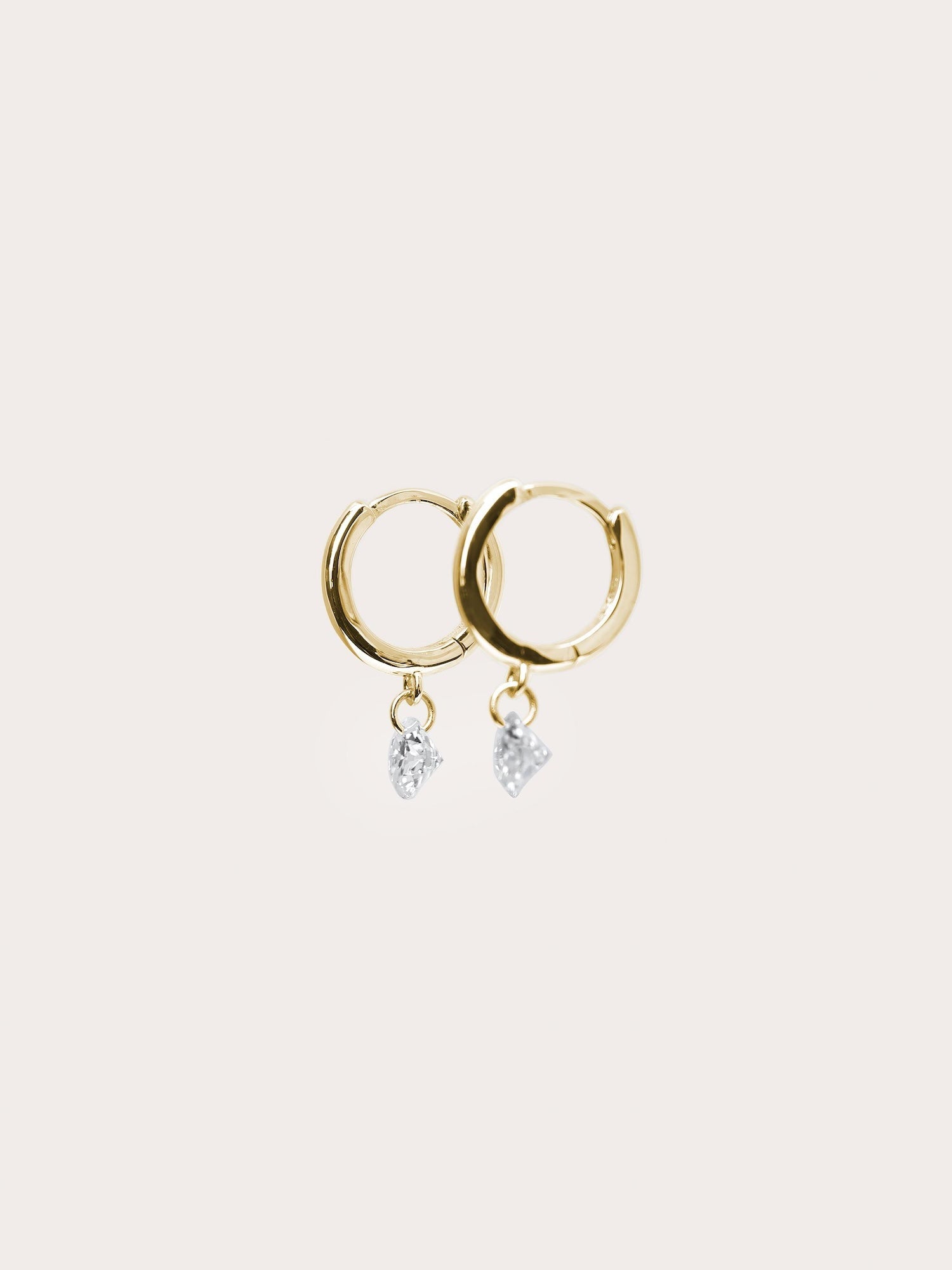 Floating Moissanite Huggie Earrings