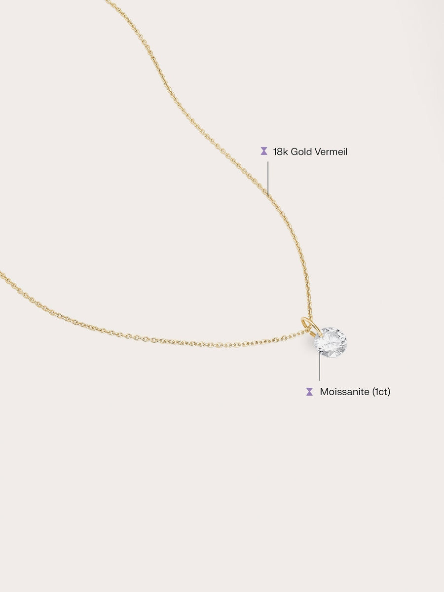 Floating Moissanite Necklace (1ct)