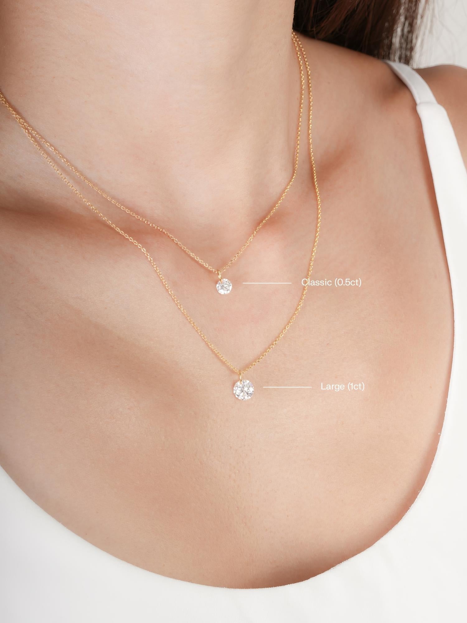 Floating Moissanite Necklace (1ct)