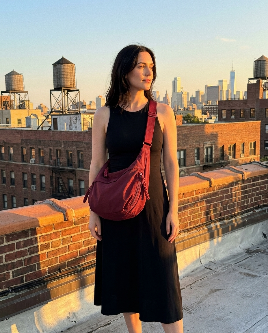 Heritage Dumpling Crossbody - Deep Rouge