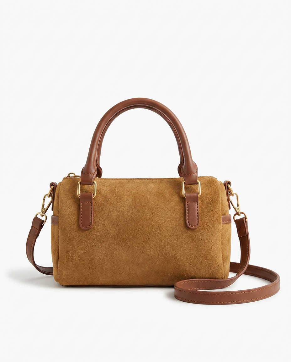 The Marlowe — Suede Barrel Bag