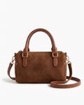 The Marlowe — Suede Barrel Bag