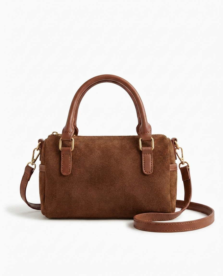 The Marlowe — Suede Barrel Bag