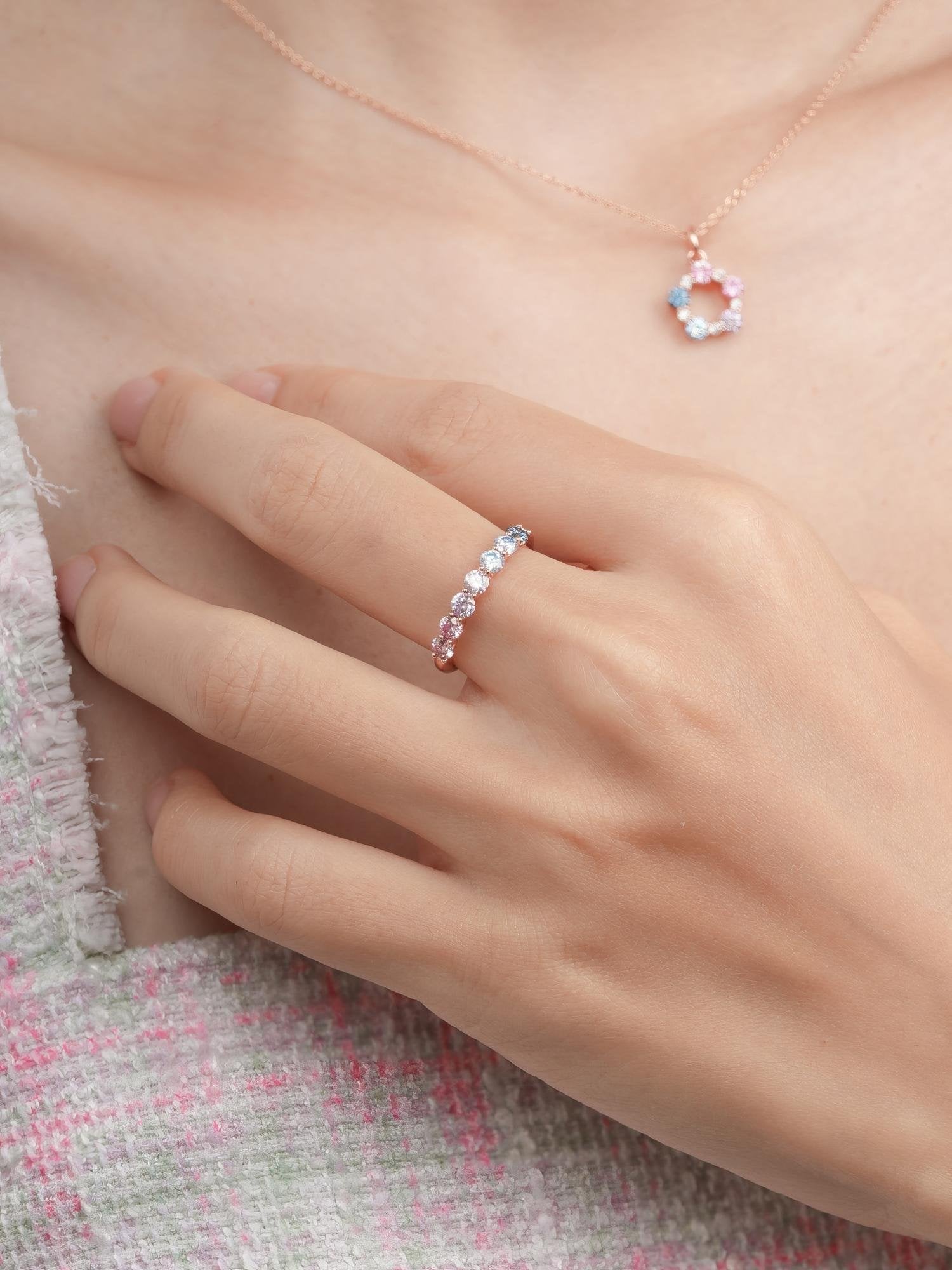 Lilac Sunset Moissanite Eternity Band