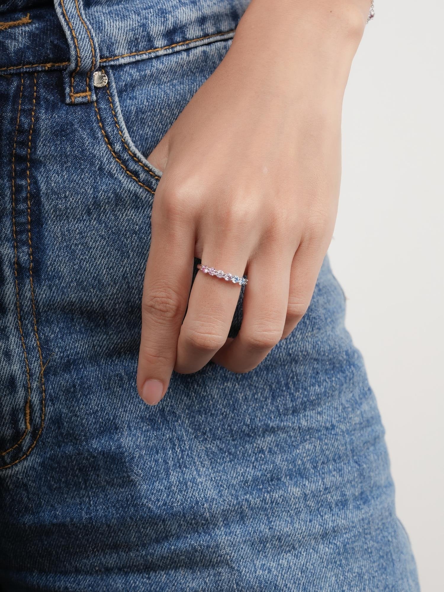 Lilac Sunset Moissanite Eternity Band