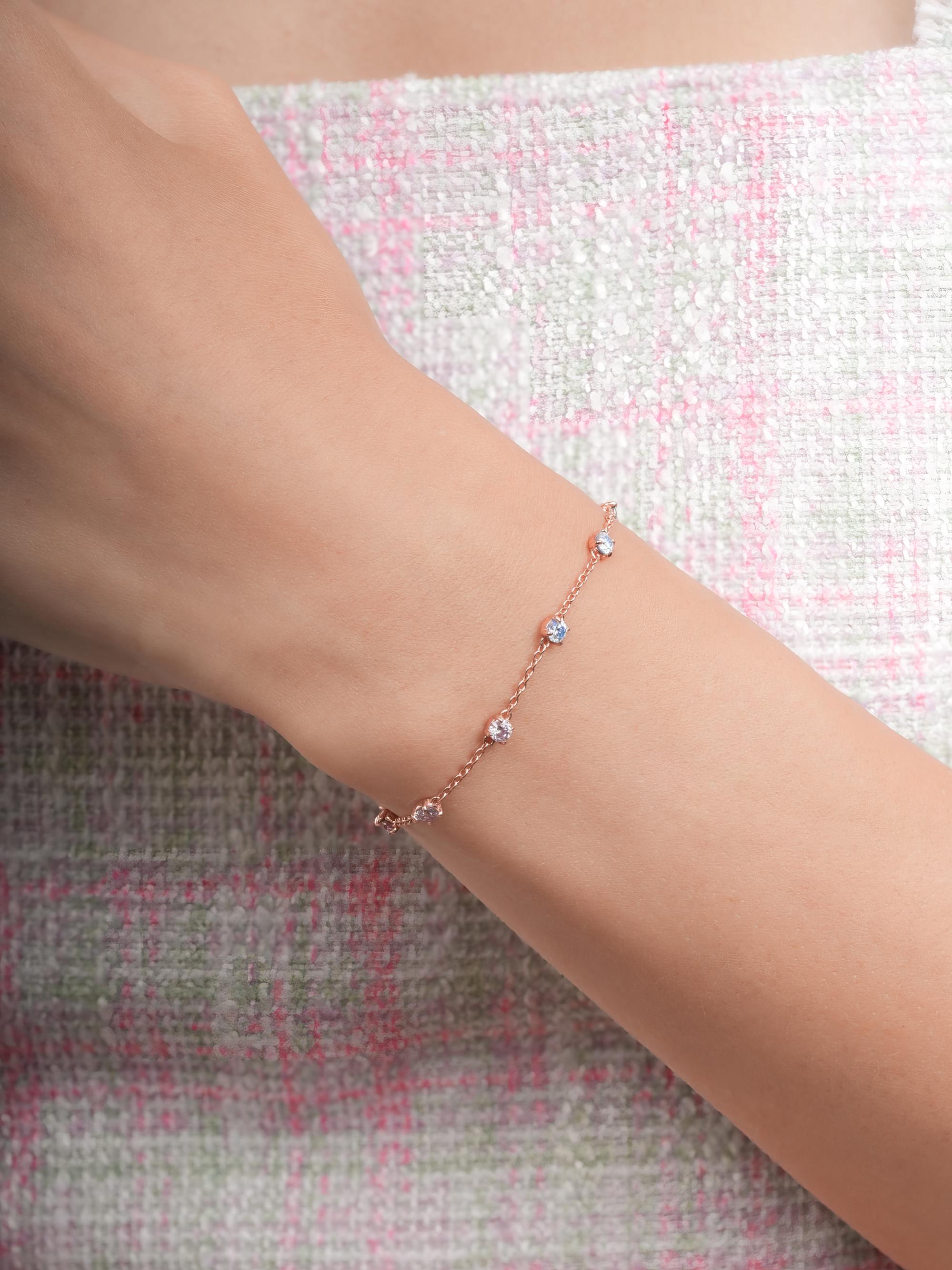 Lilac Sunset Moissanite Station Bracelet
