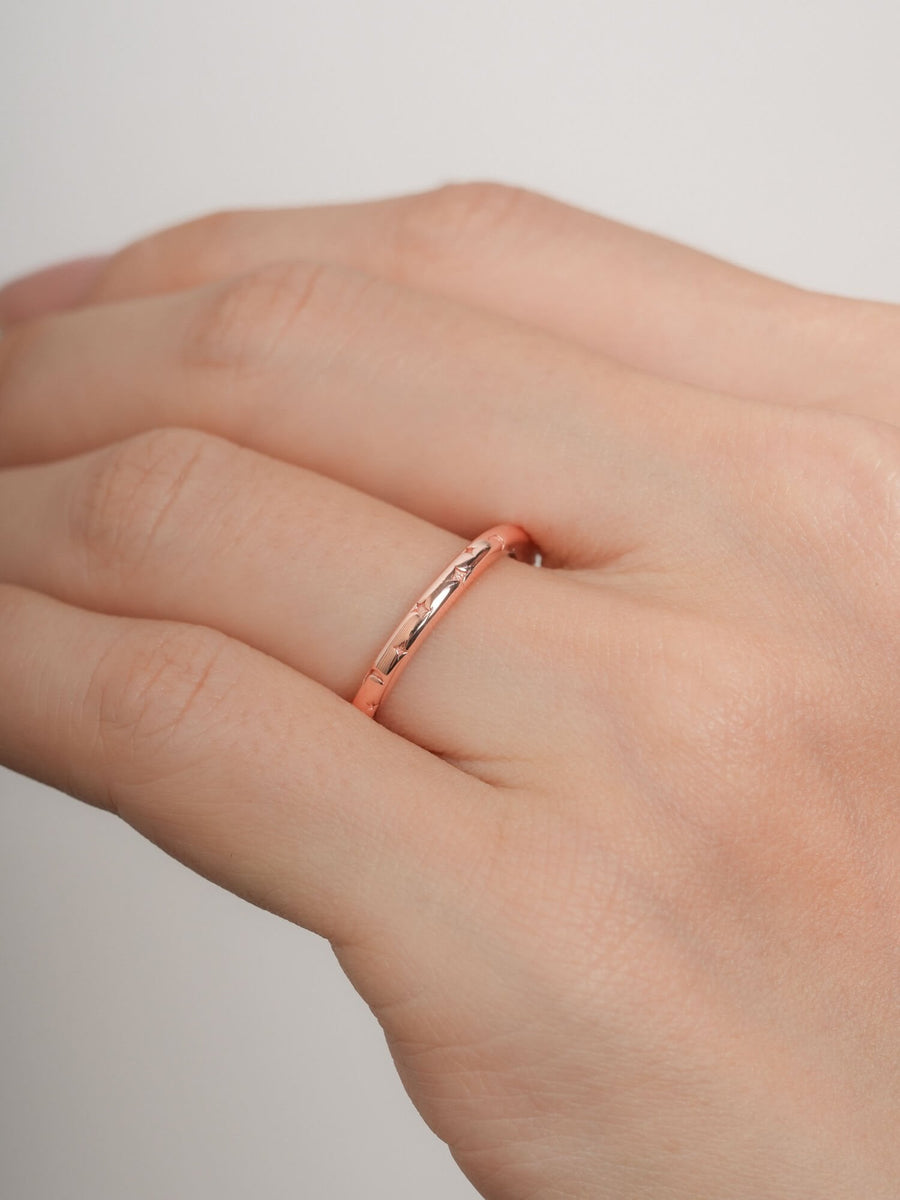 Rainbow Moissanite Eternity Band
