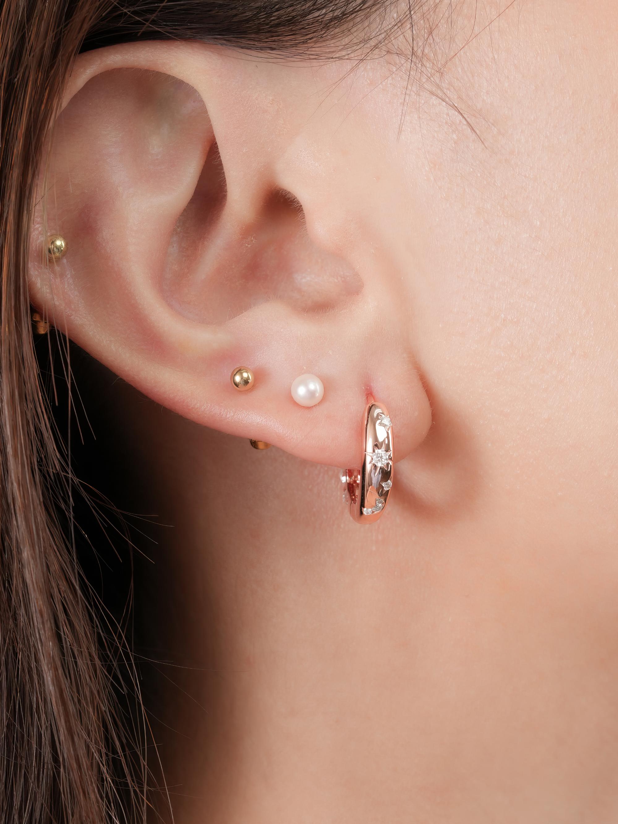 Lilac Sunset Moissanite Reversible Huggie Earrings