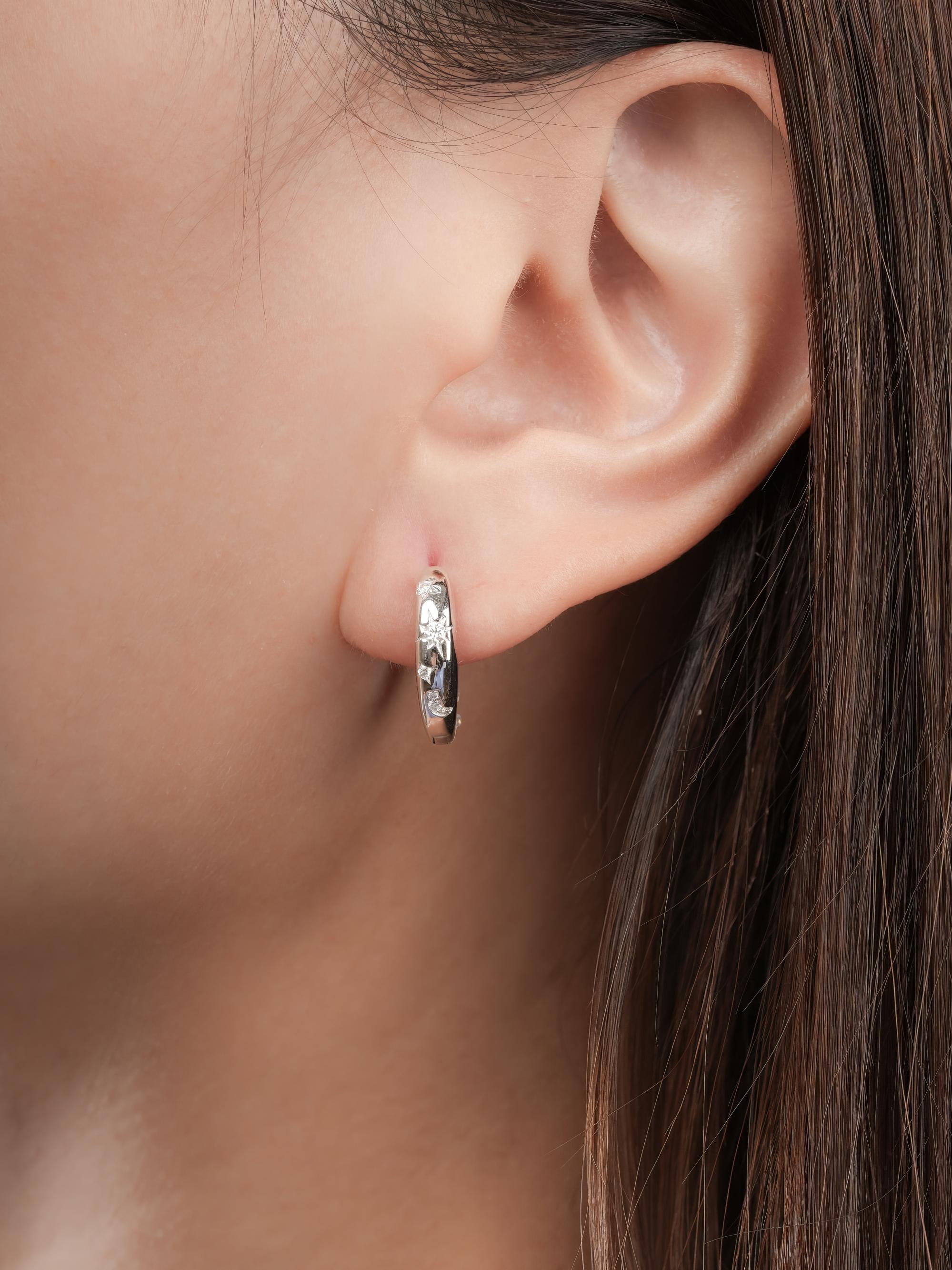 Lilac Sunset Moissanite Reversible Huggie Earrings
