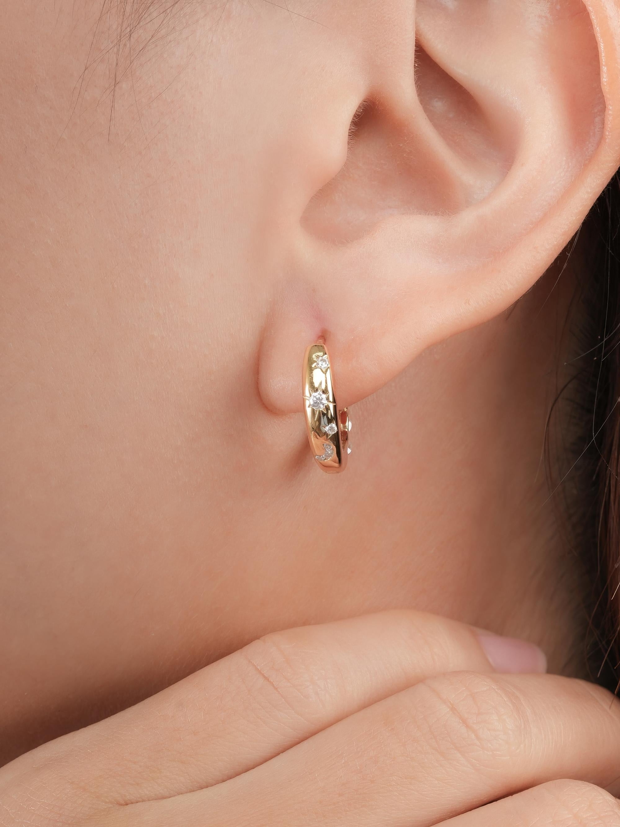 Lilac Sunset Moissanite Reversible Huggie Earrings