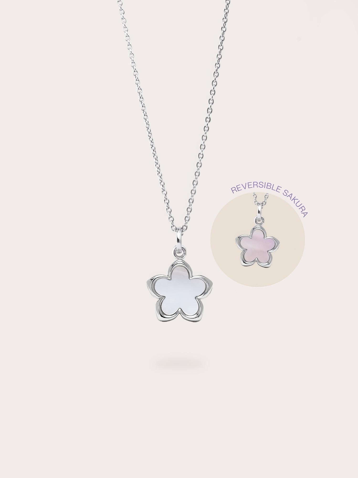 Mother of Pearl Sakura Reversible Necklace