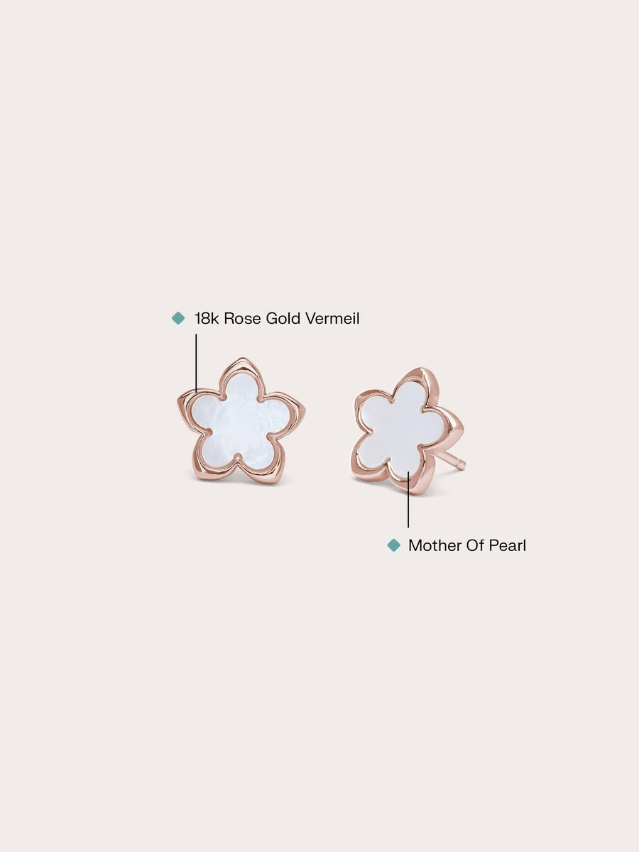 Mother of Pearl Sakura Stud Earrings