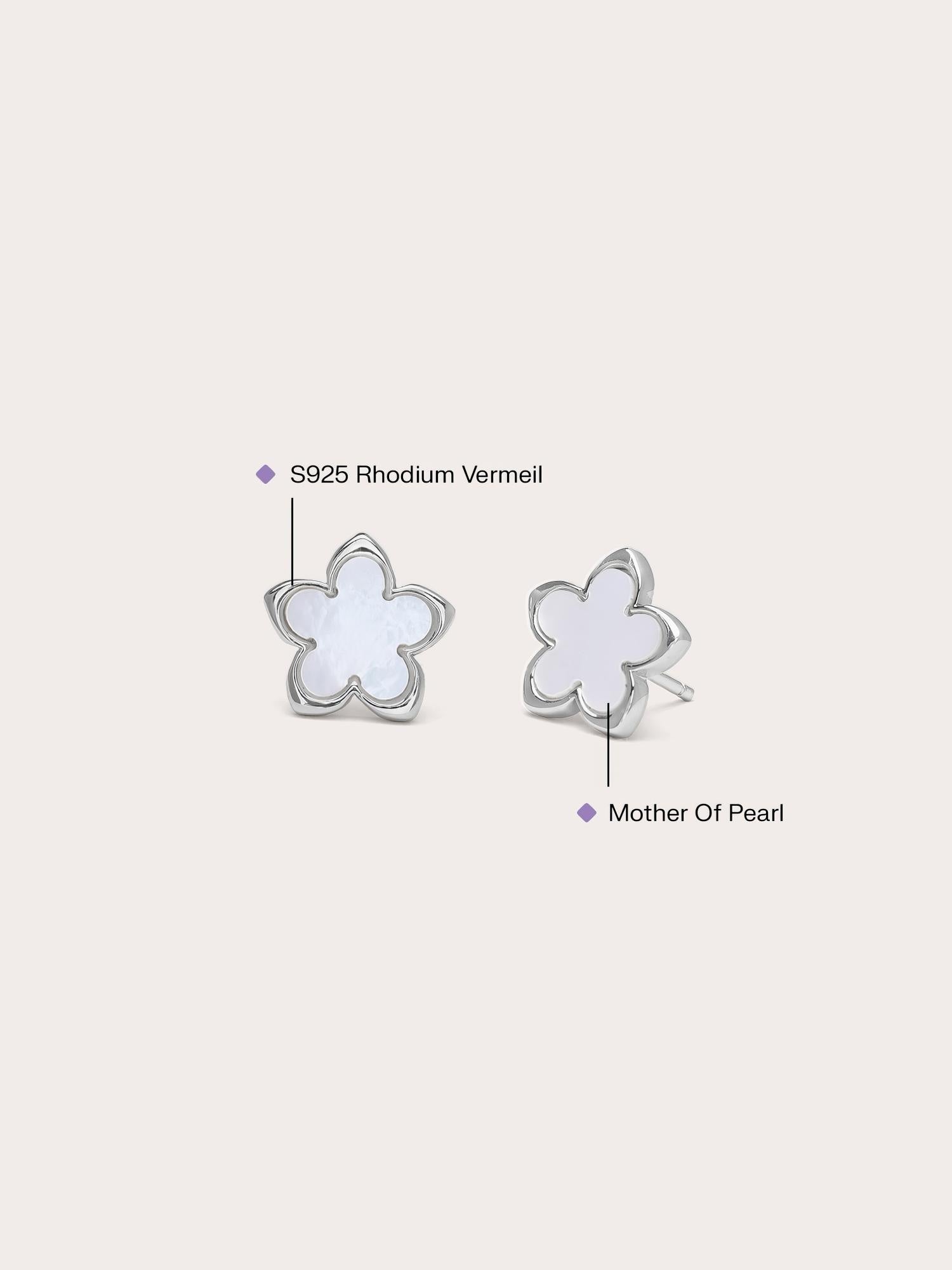 Mother of Pearl Sakura Stud Earrings