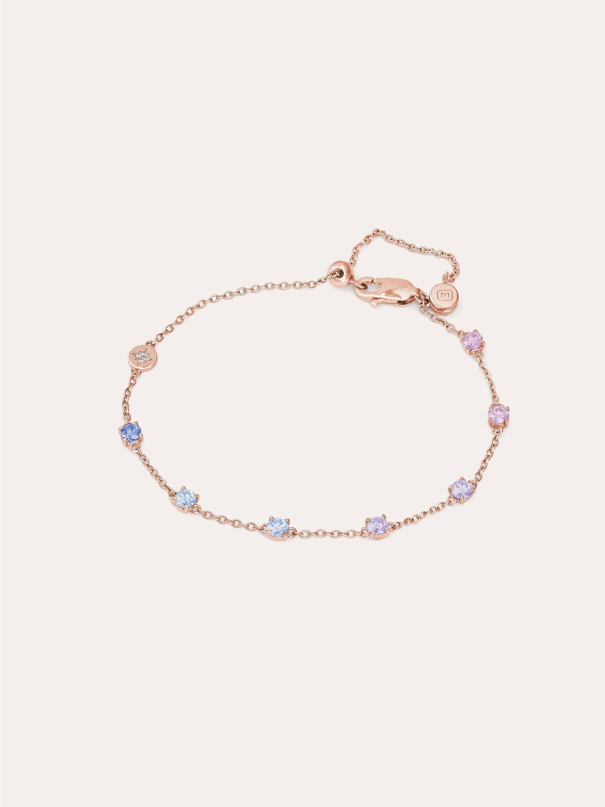 Lilac Sunset Moissanite Station Bracelet
