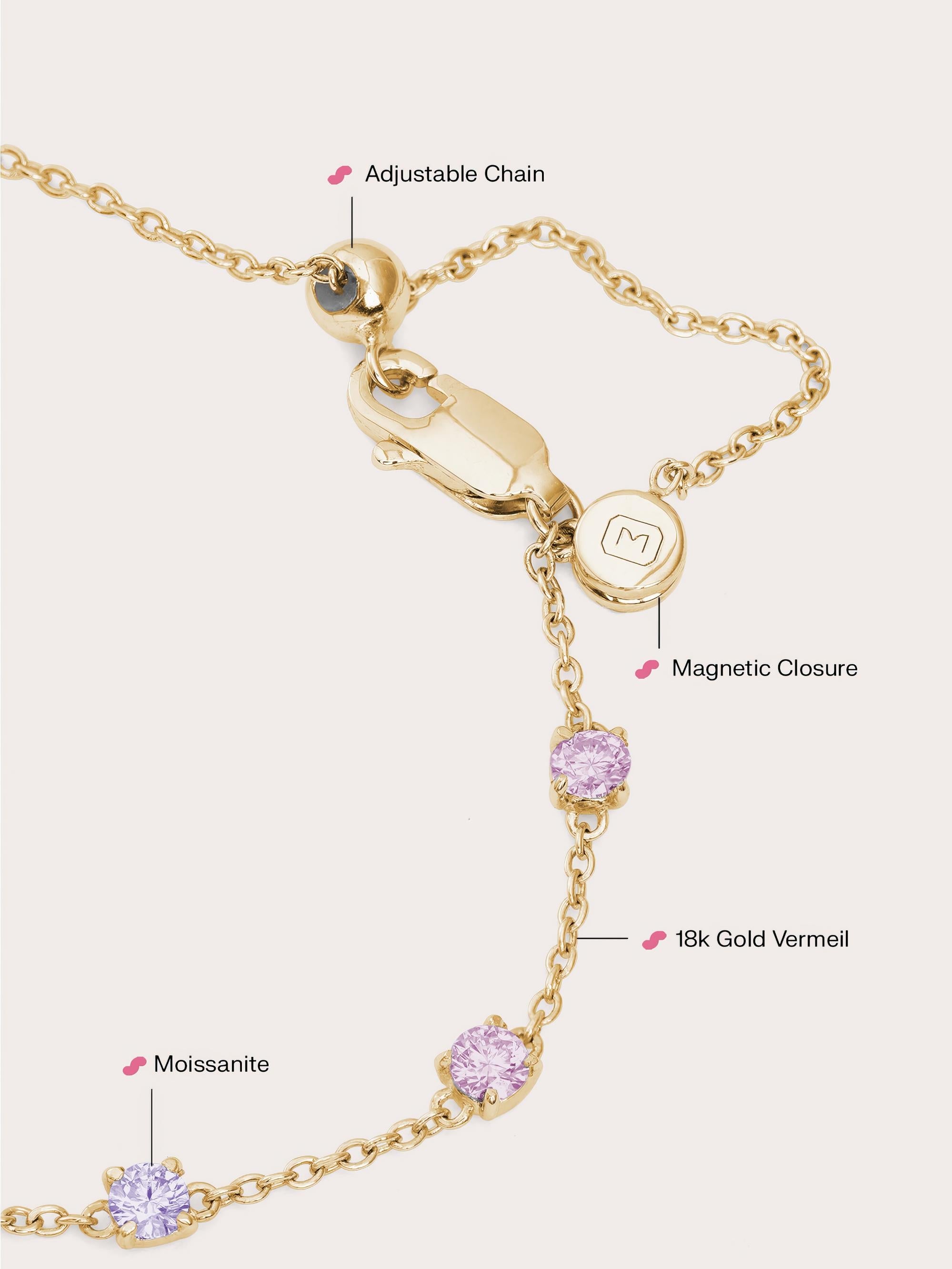 Lilac Sunset Moissanite Station Bracelet