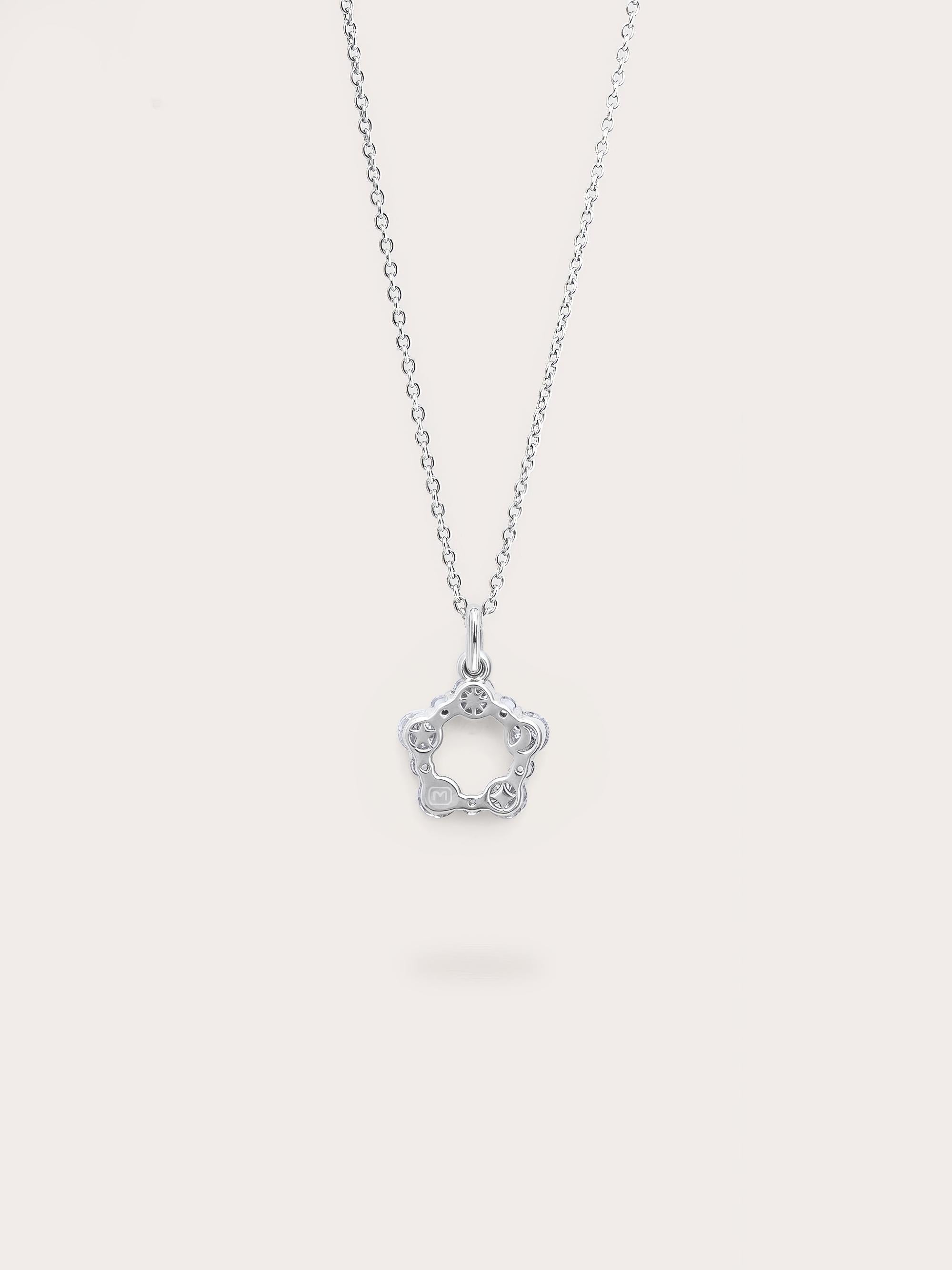 Snowfall White Moissanite Cluster Necklace