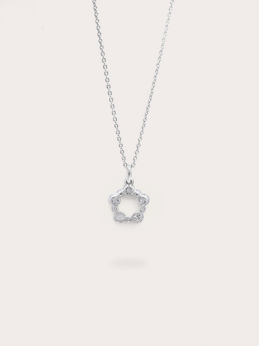 Snowfall White Moissanite Cluster Necklace