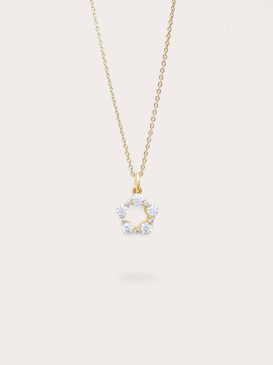 Snowfall White Moissanite Cluster Necklace