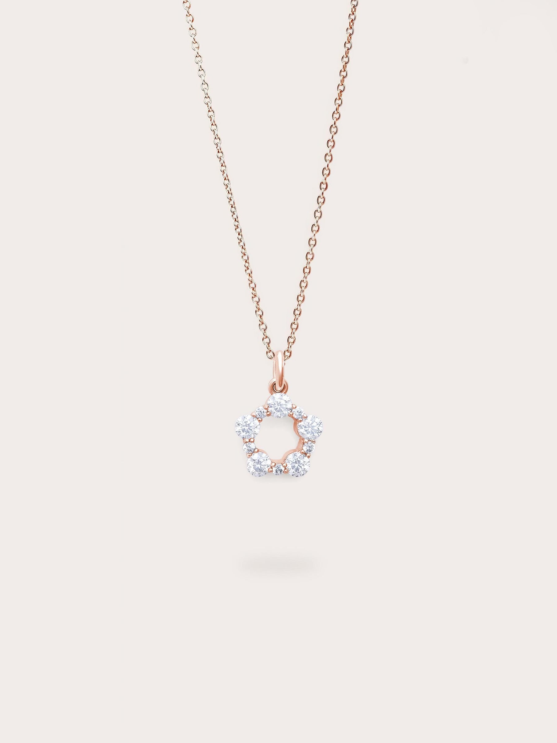 Snowfall White Moissanite Cluster Necklace