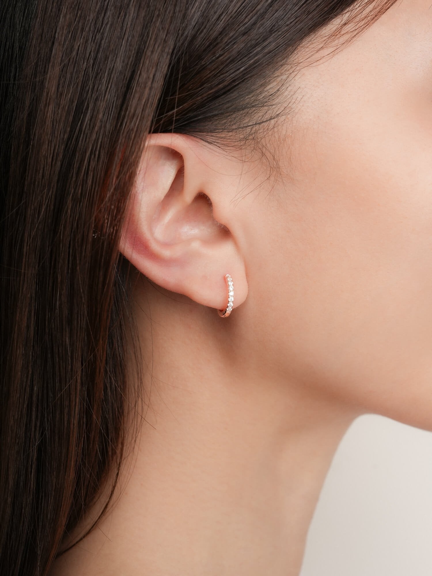 Pavé Moissanite Huggie Earrings