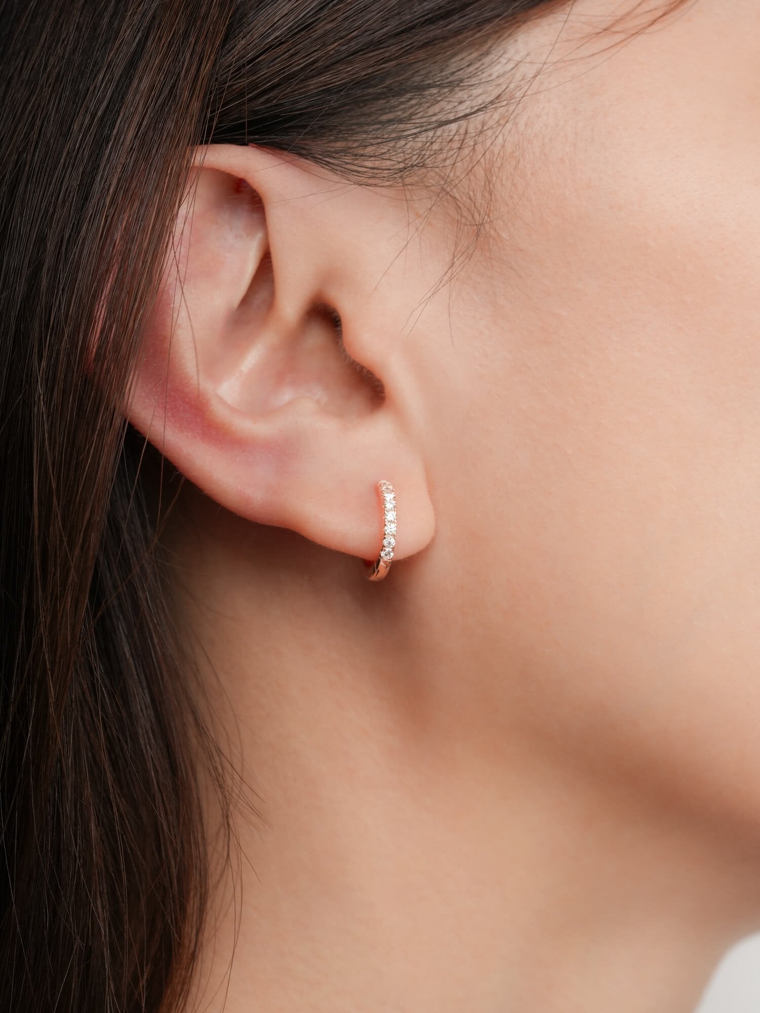 Pavé Moissanite Huggie Earrings