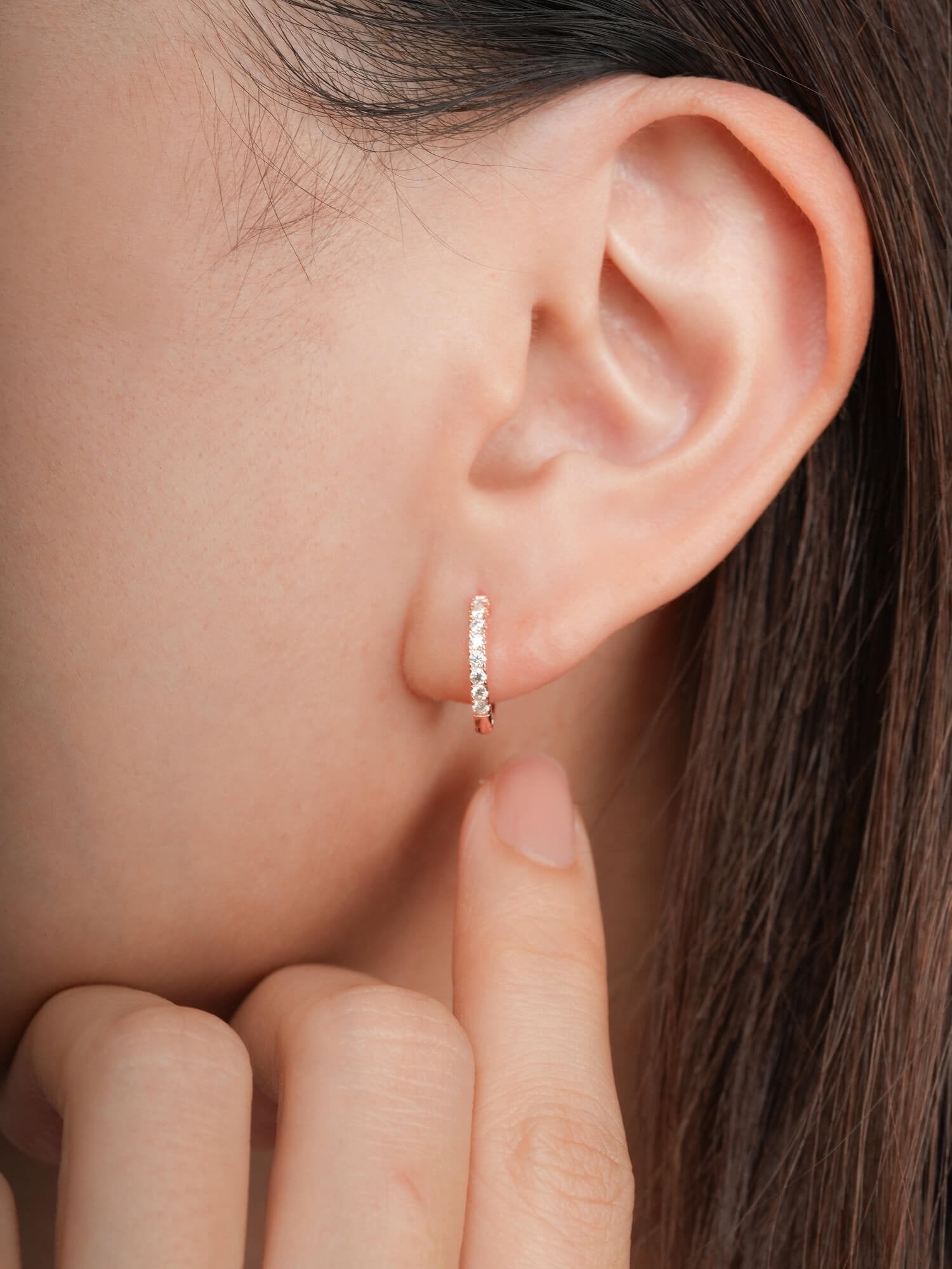 Pavé Moissanite Huggie Earrings