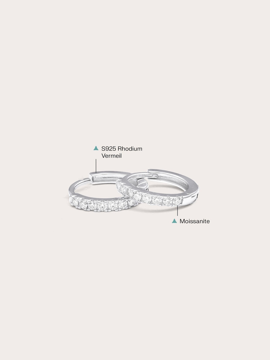 Pavé Moissanite Huggie Earrings