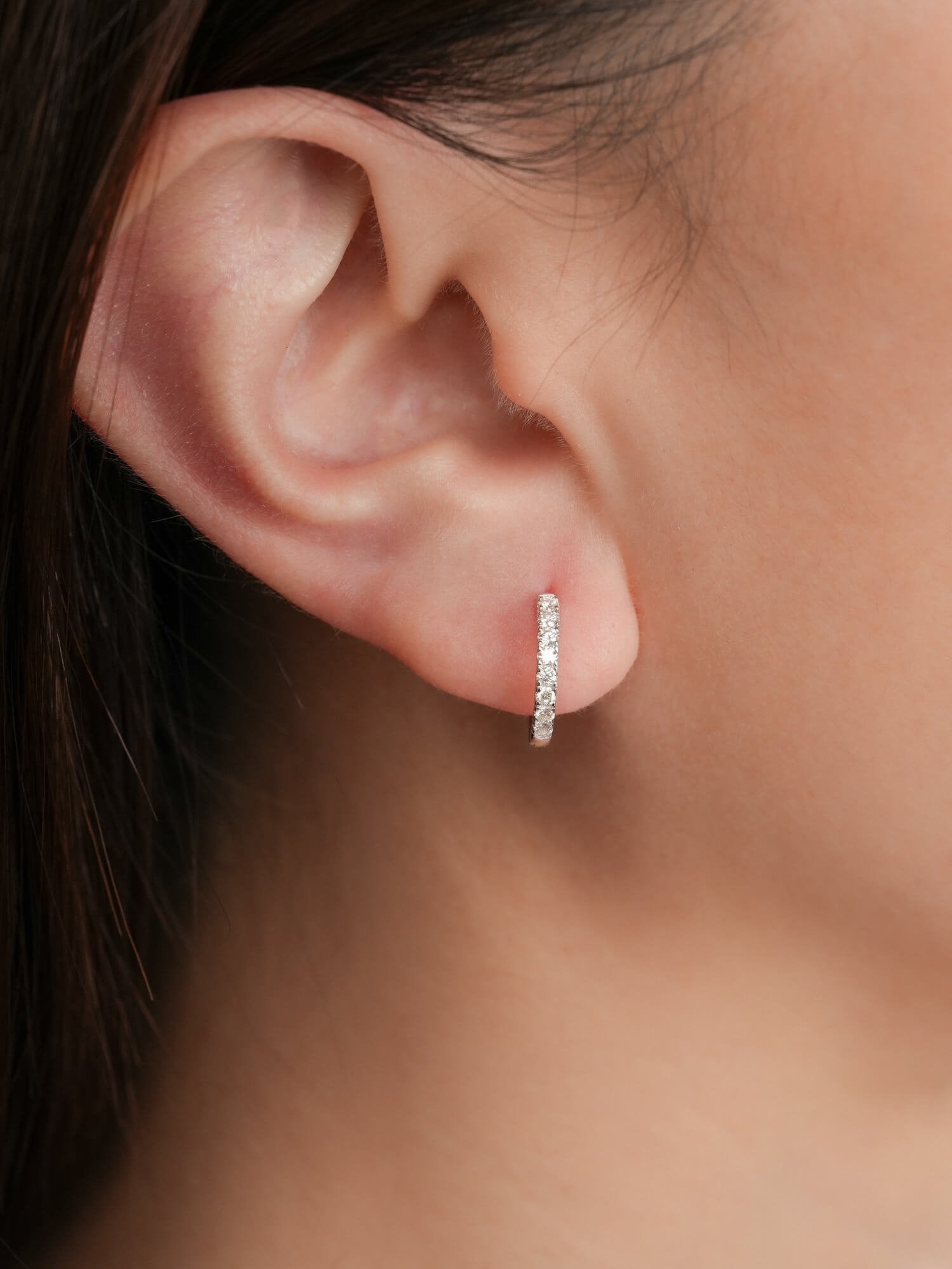 Pavé Moissanite Huggie Earrings