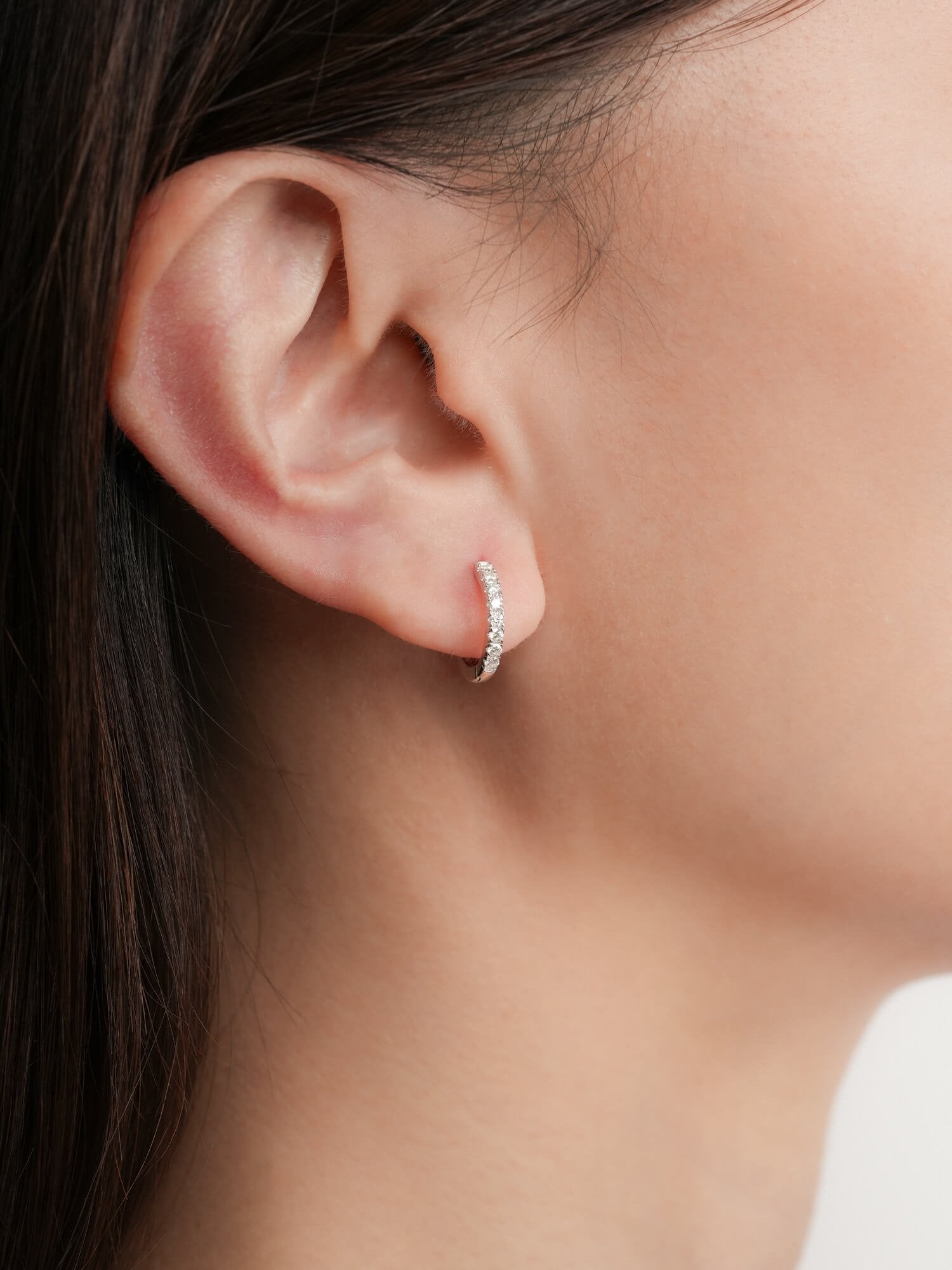 Pavé Moissanite Huggie Earrings