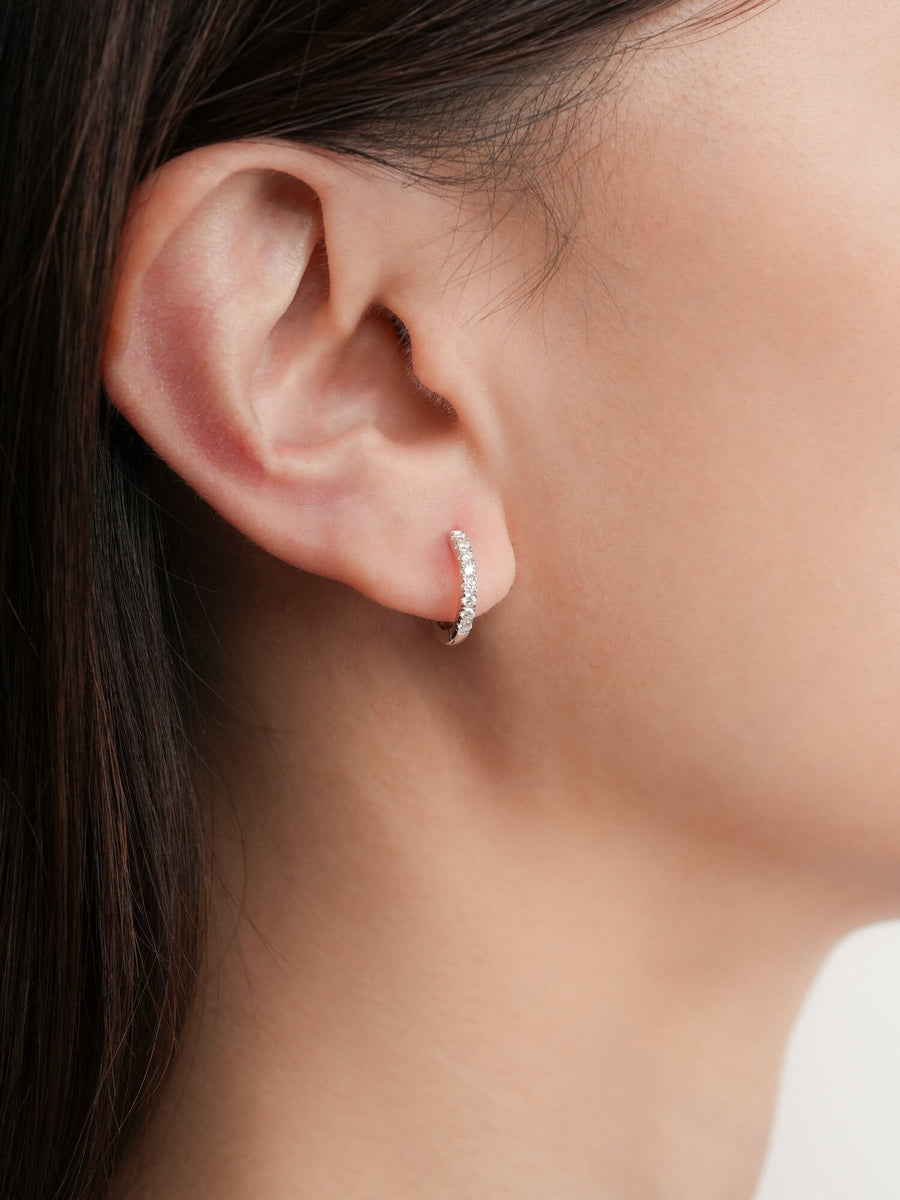 Pavé Moissanite Huggie Earrings