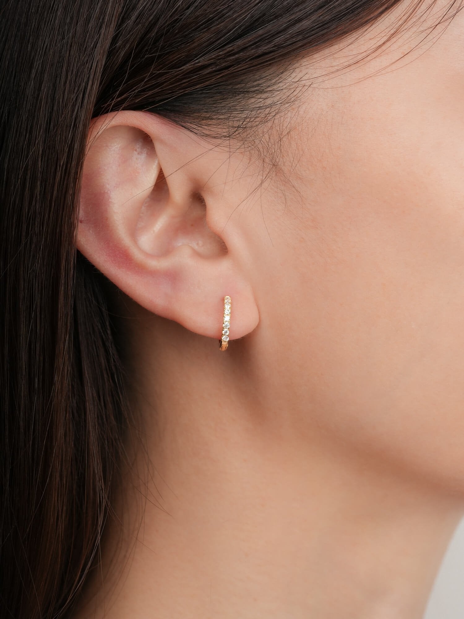 Pavé Moissanite Huggie Earrings