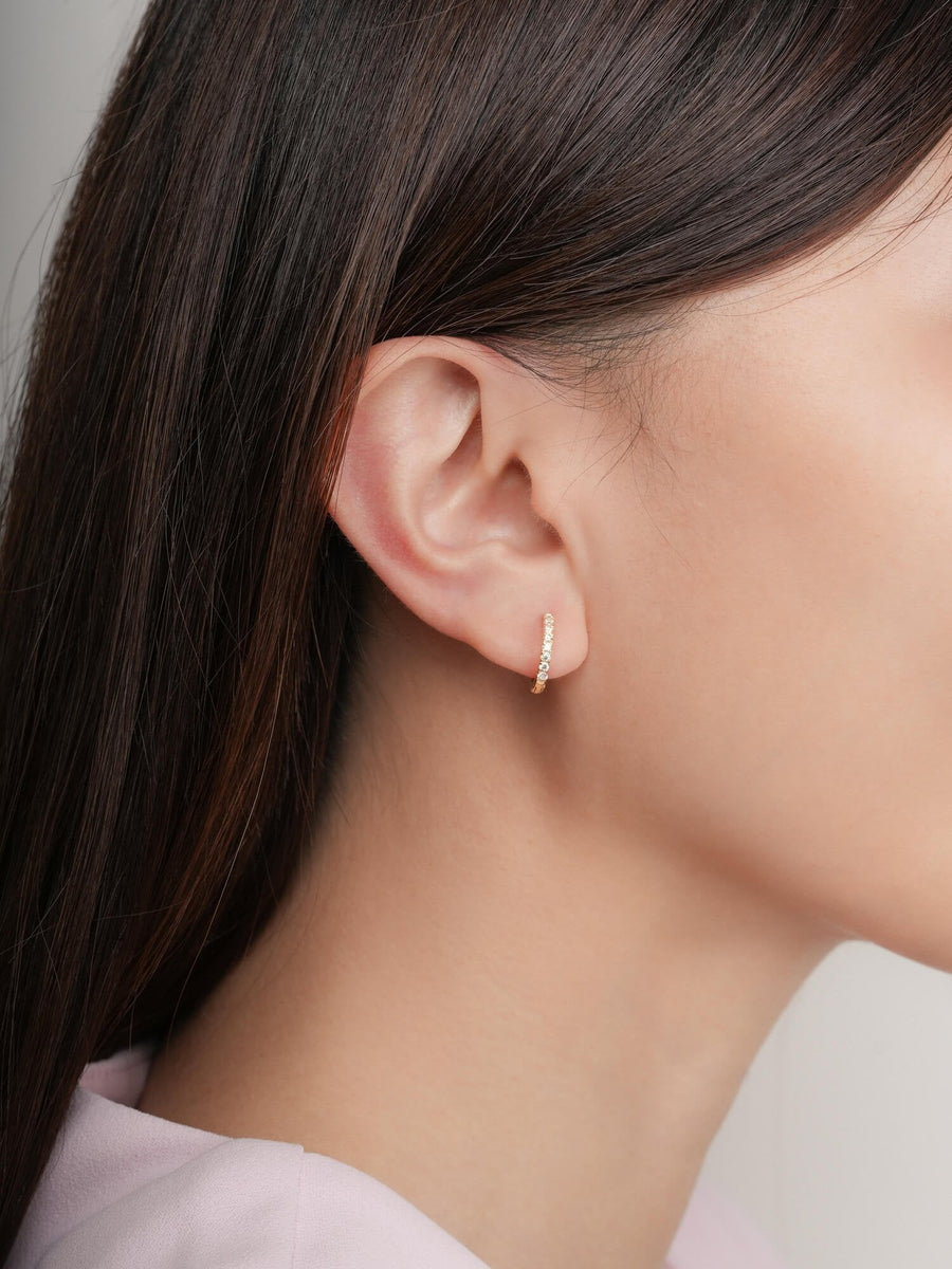 Pavé Moissanite Huggie Earrings