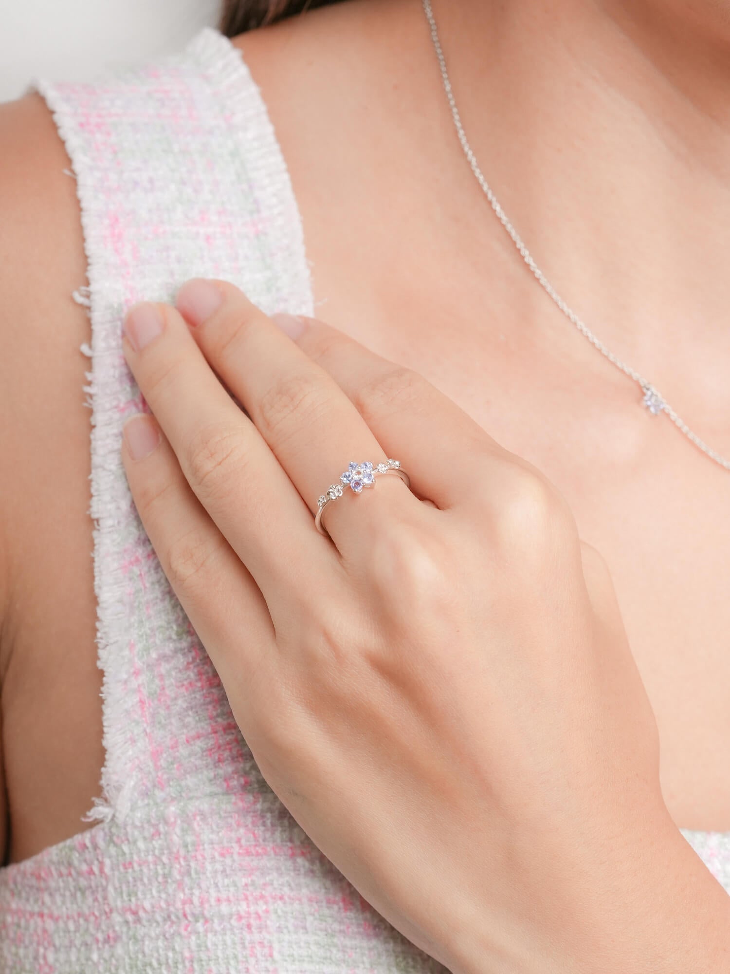 Periwinkle Blossom Ring - Tanzanite