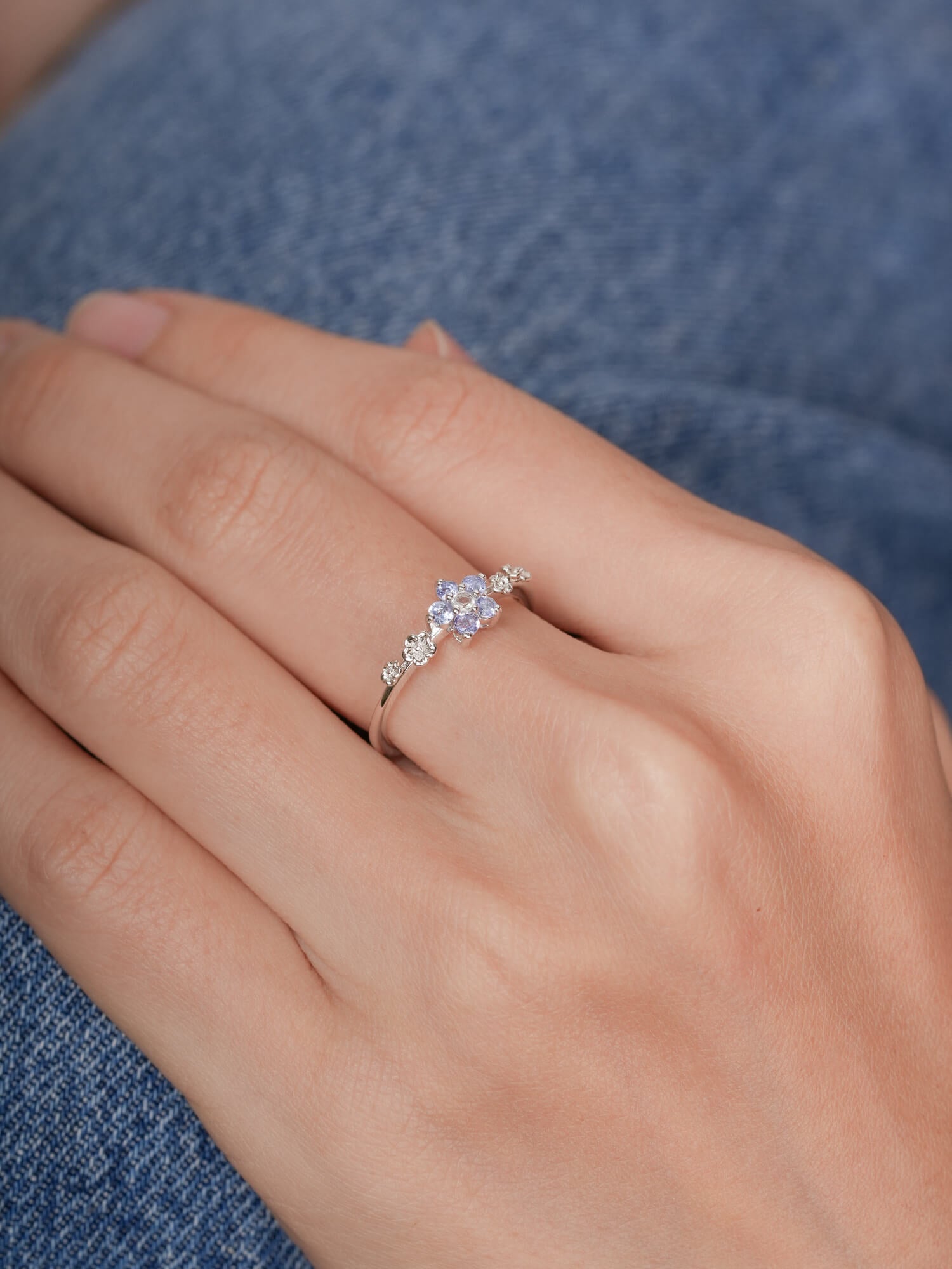 Periwinkle Blossom Ring - Tanzanite